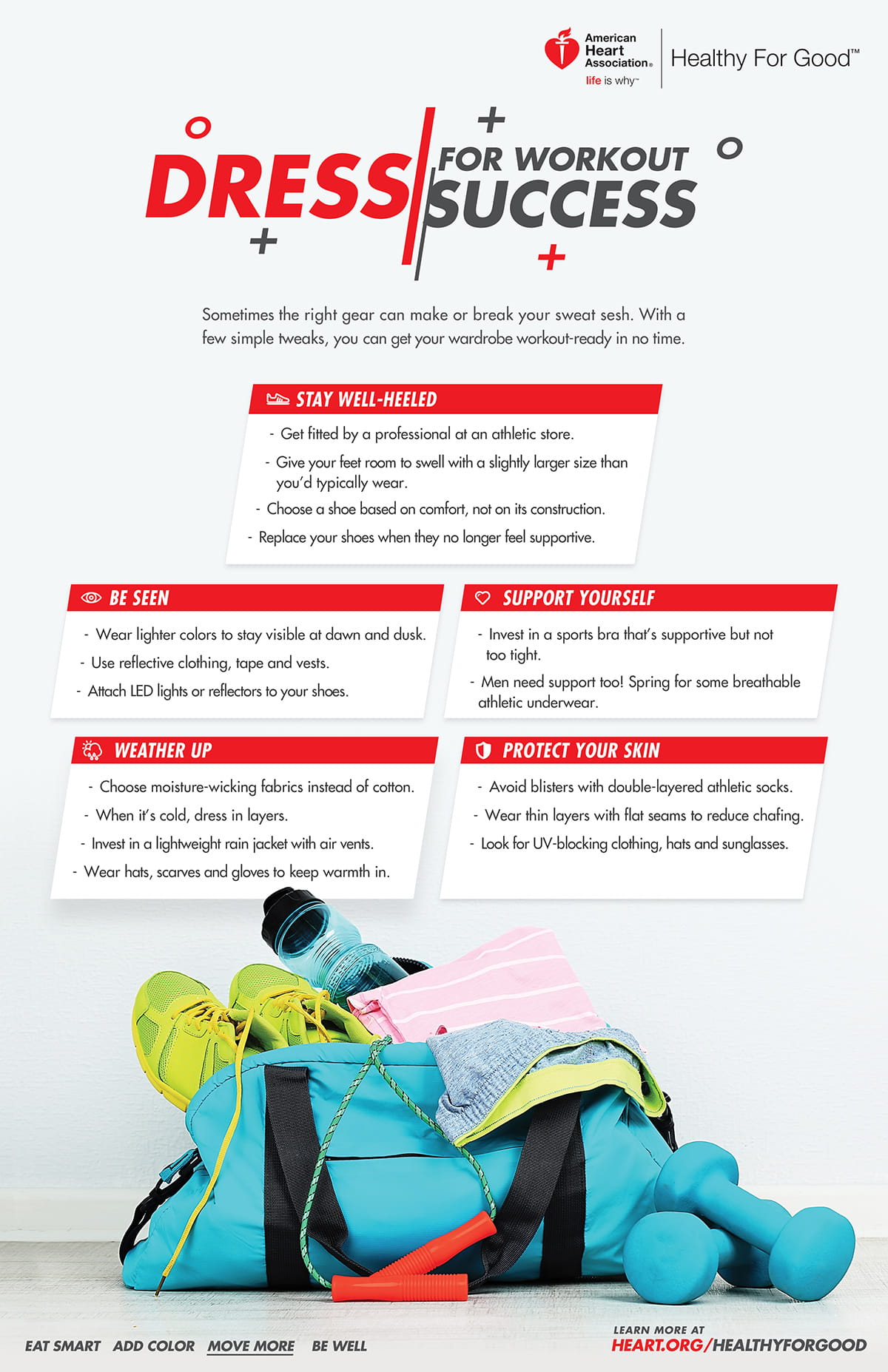 Dress for workout success infographic
