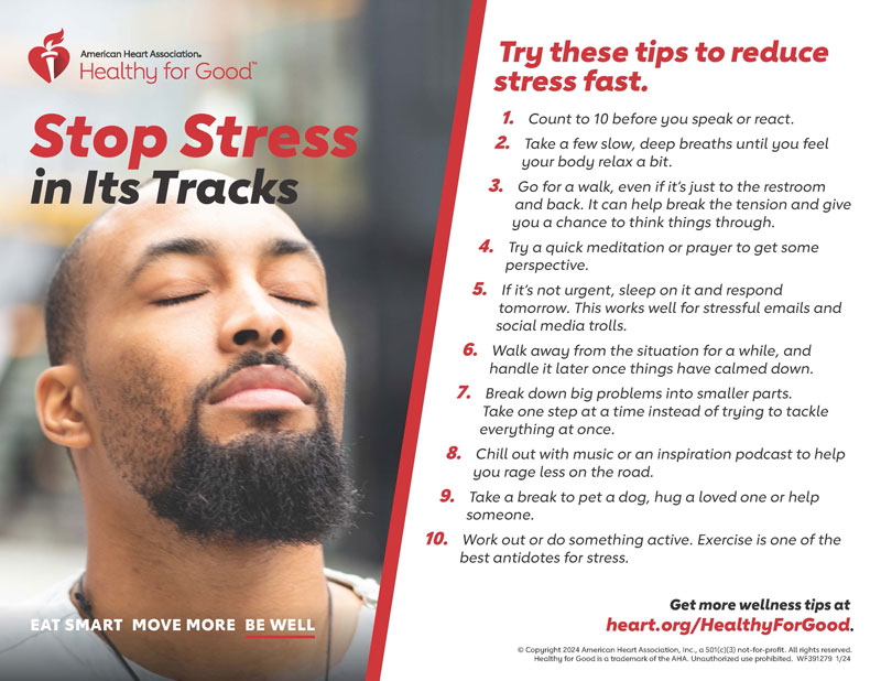 Stop stress in its tracks infographic