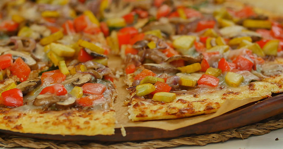 Summer Vegetable Pizza with Cauliflower Crust