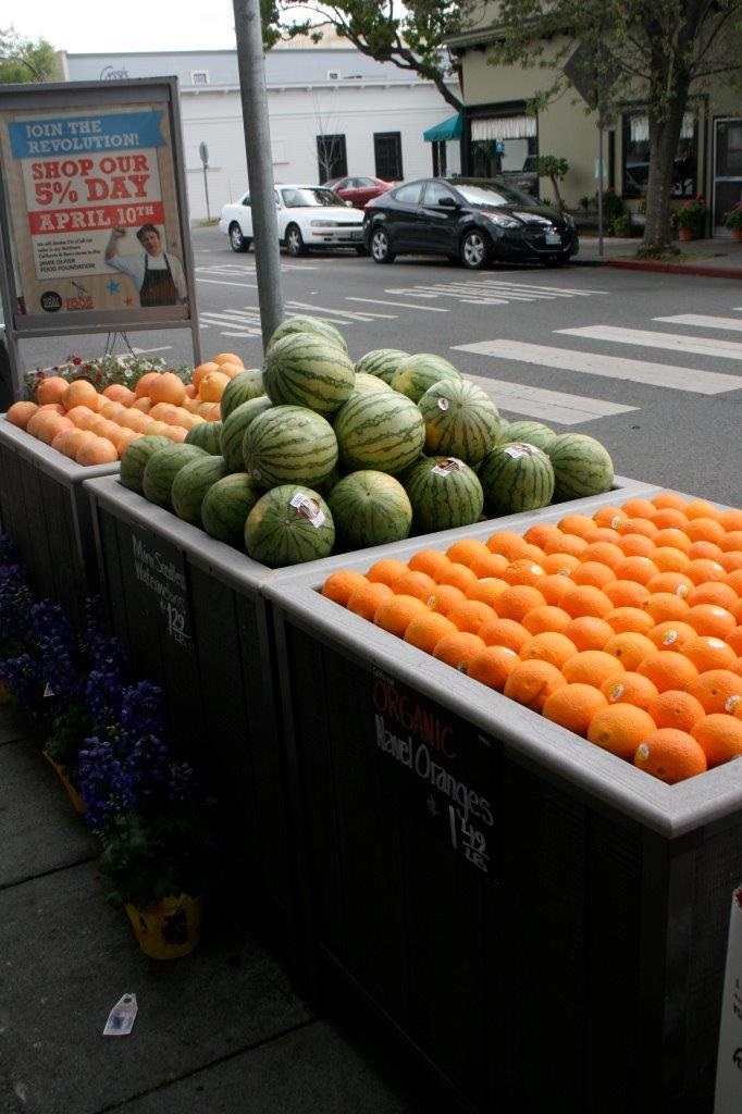 fresh fruit at an outdoor market