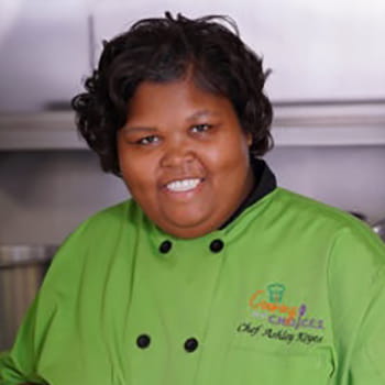 headshot of Chef Ashley Keyes in a kitchen setting