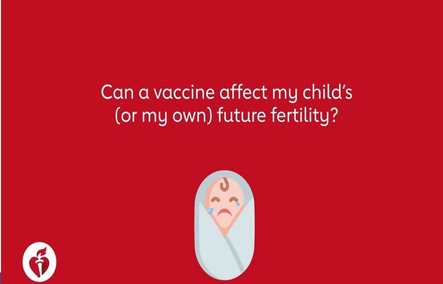 Can a vaccine affect my child's (or my own) future fertility?