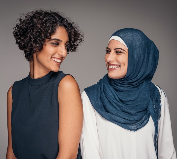 two women standing together