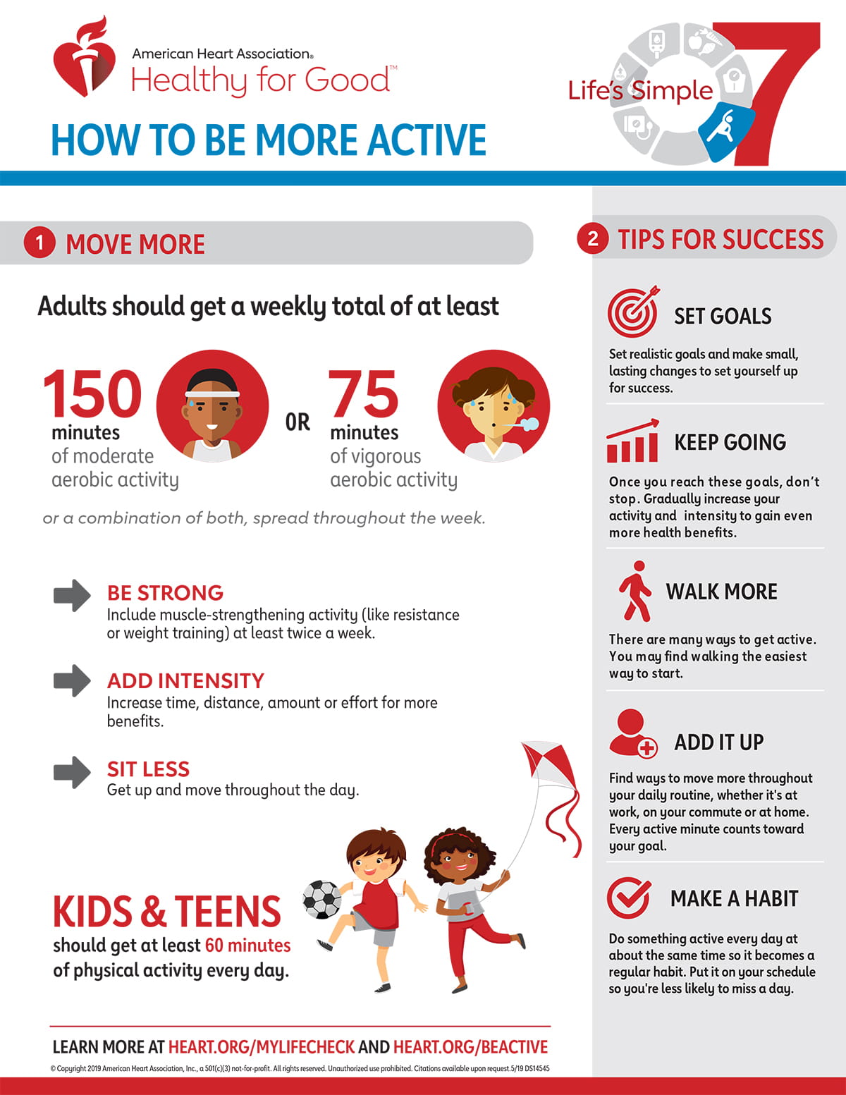 Life's Simple 7 Move more Be Active Infographic