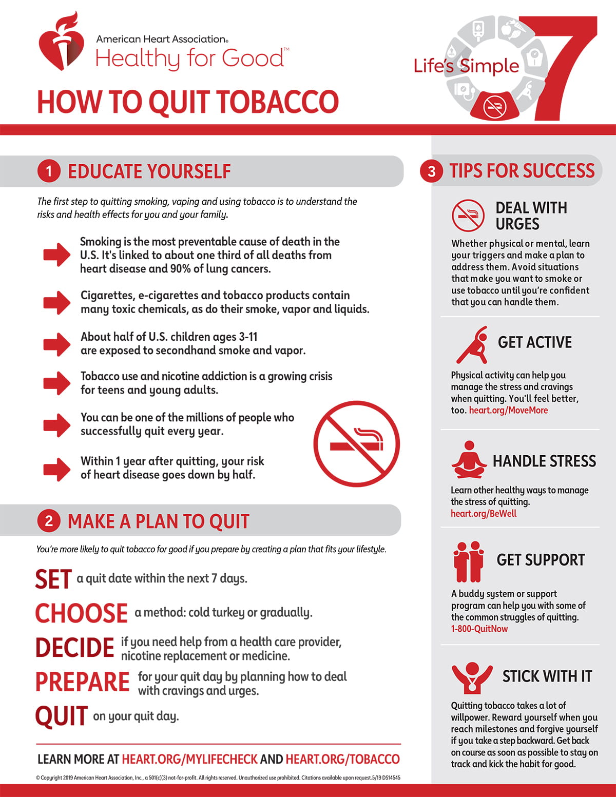 Life's Simple 7 Quit Smoking Infographic