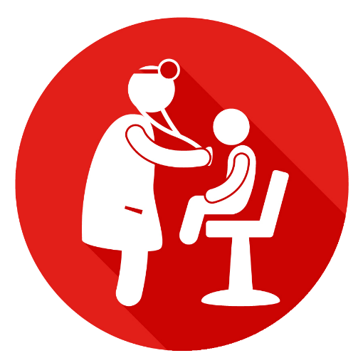Icon of a doctor examining a child patient