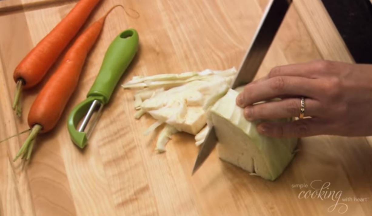 Learn how to chop cabbage from the American Heart Association