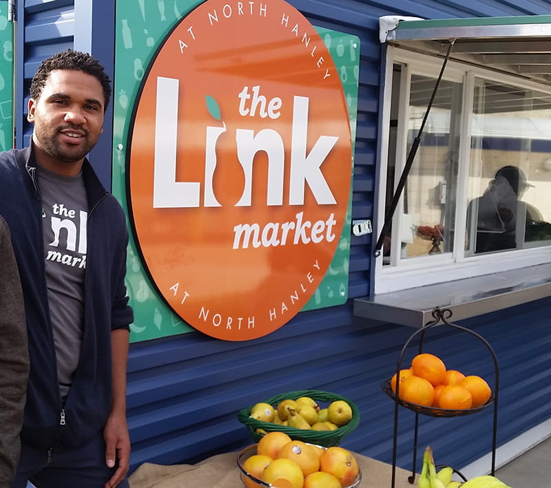 Jeremy Goss was inspired to start Link Market as a medical student. Many of his patients were in poor health due to the lack of accessible and affordable foods. (Photo by Serena Bugett-Teague)