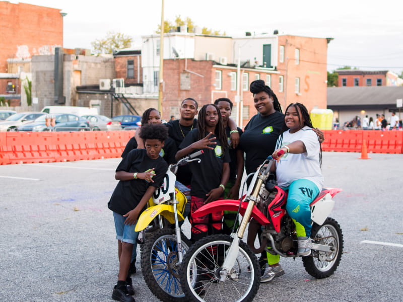 Brittany Young at a dirt bike showcase during Luv’s Art Block Party in Baltimore. (Photo courtesy of Javon Roye)