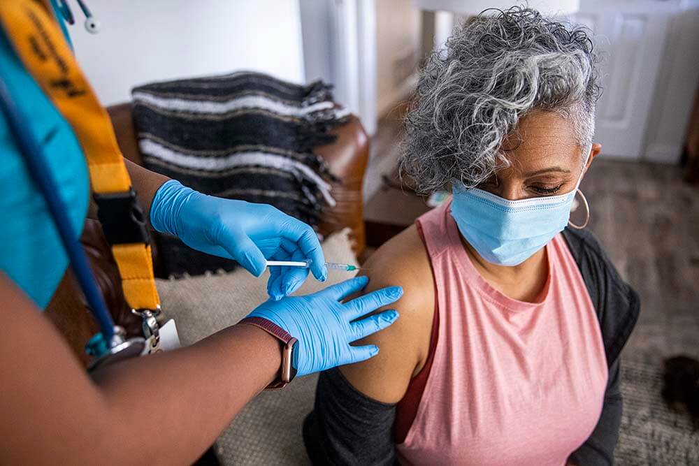 Woman Getting Vaccinated