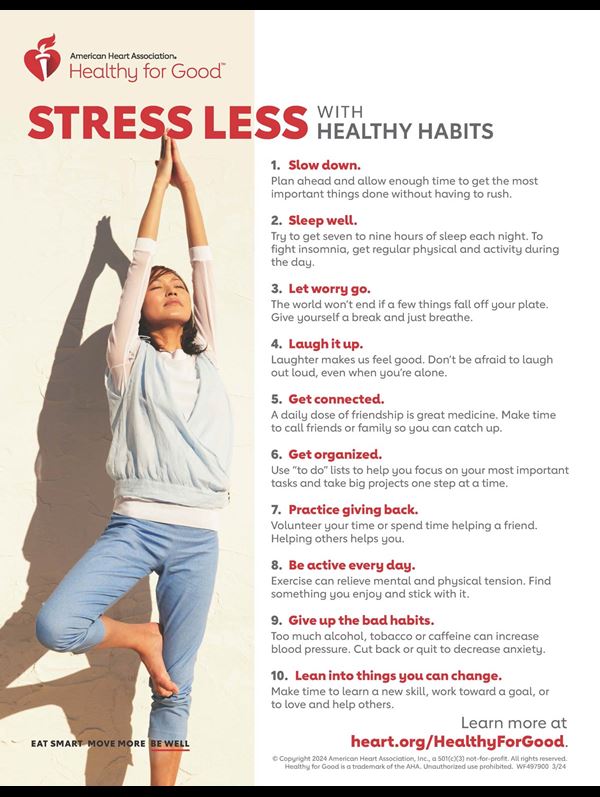 Fight Stress with Healthy Habits infographic Fight Stress with Healthy Habits infographic