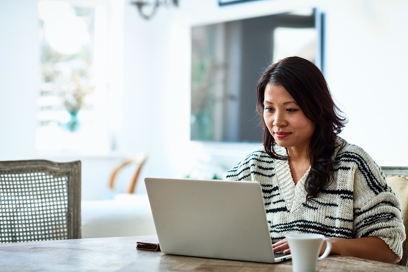 Woman using computer