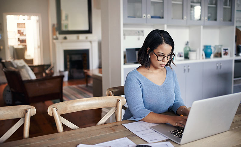 Woman using a laptop