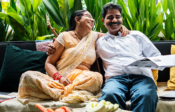 a happy indian couple spending time together
