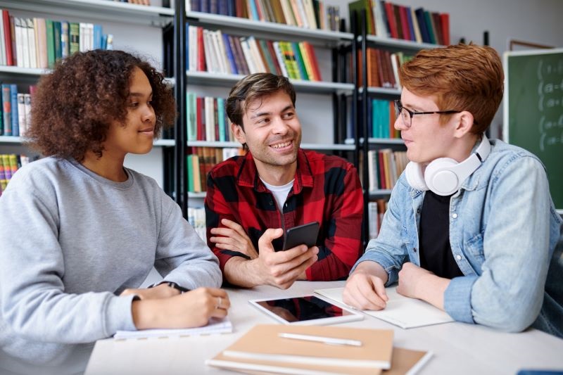 Group of Students working together