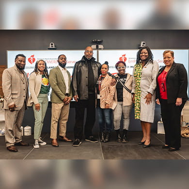 The 2024 AHA Maryland Black Farmers Business Accelerator finalists are standing on a stage with the judges at the finale event. The 2024 AHA Maryland Black Farmers Business Accelerator finalists are standing on a stage with the judges at the finale event.