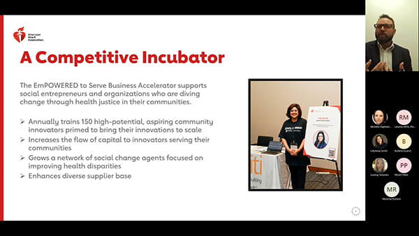 screen grab from the 2023 Minnesota EmPOWERED to Serve Business Accelerator information session