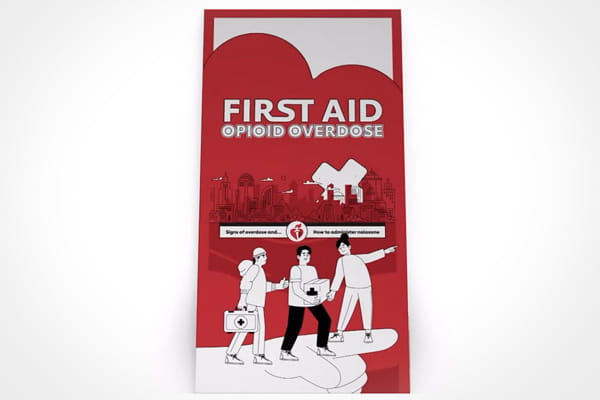 Cover of the American Heart Association's "First Aid Opioid Overdose" pamphlet