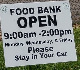Food bank sign