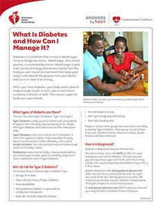 Front page of the Answers by Heart "What Is Diabetes and How Can I Manage It?" pdf Front page of the Answers by Heart "What Is Diabetes and How Can I Manage It?" pdf